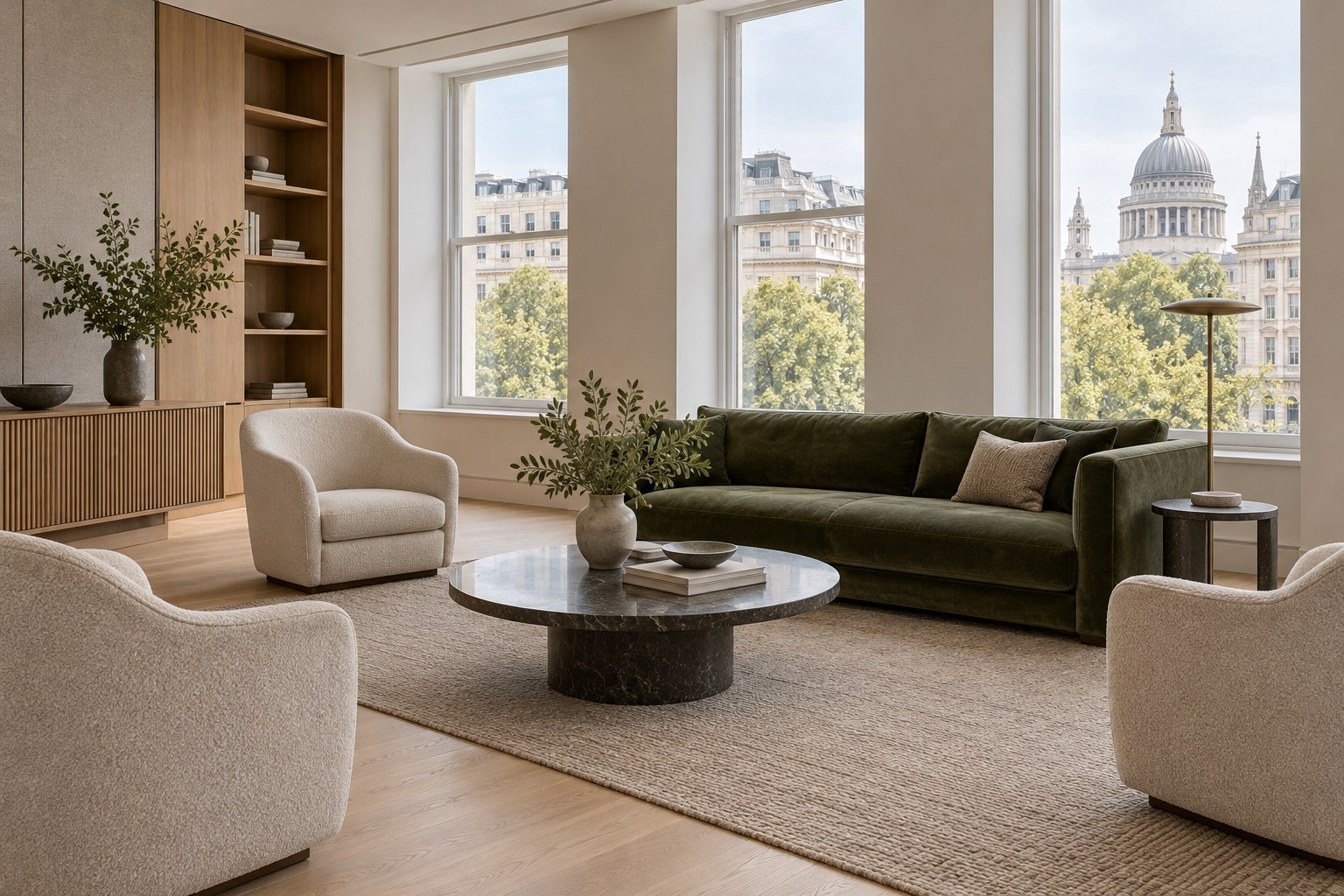 無人物的窗邊休憩區